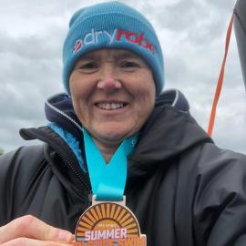 HER SPIRIT SUMMER SOLSTICE 10K SWIM After the disappointment of 2020 with all the cancelled events, it felt like some normality was returning when I saw this swim advertised in April at my local lake. With only 11 weeks in which to train it may have deter